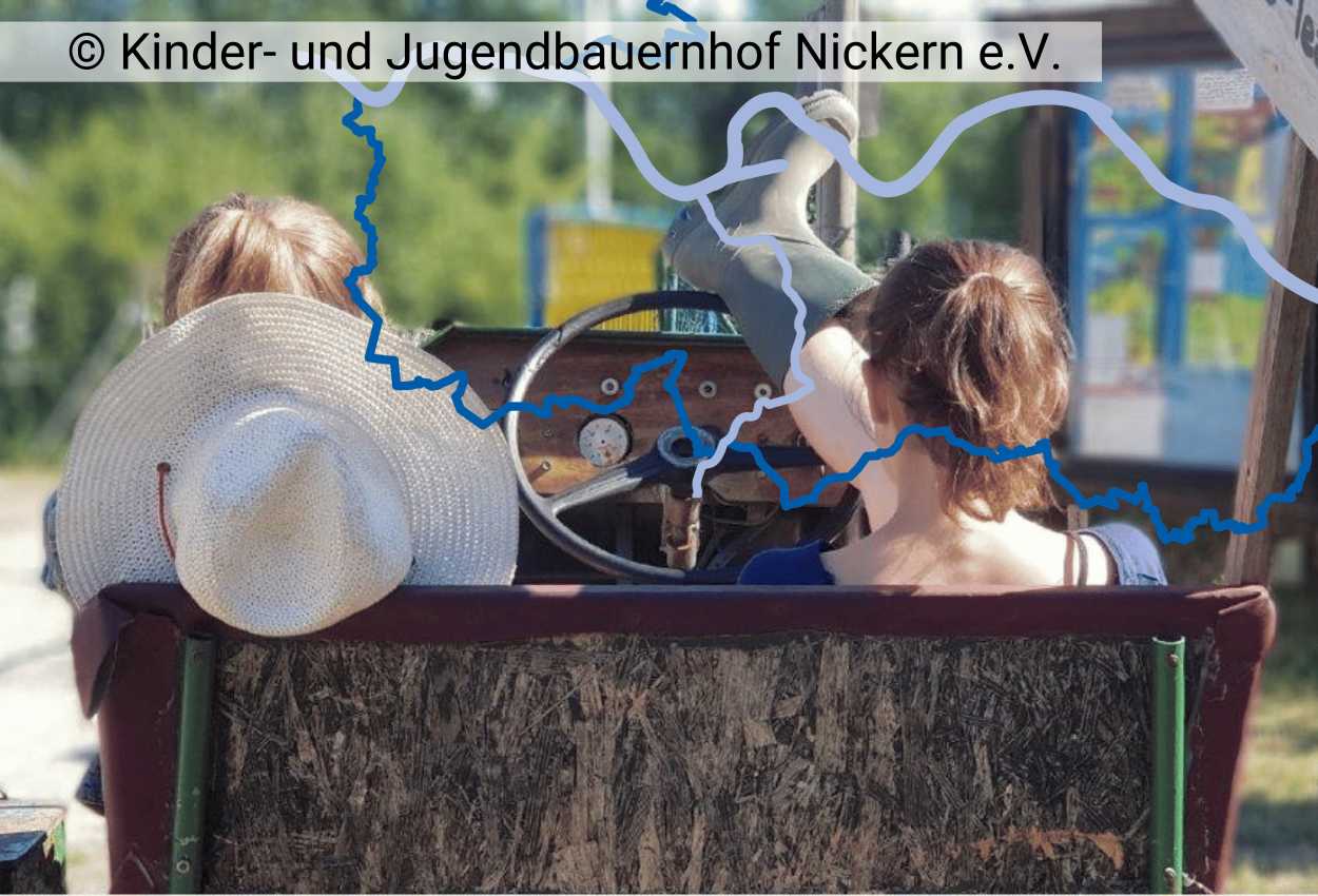 Kinder- und Jugendbauernhof Nickern e.V. Ein Gruppenbild von KuRSiF auf ihrem Hof